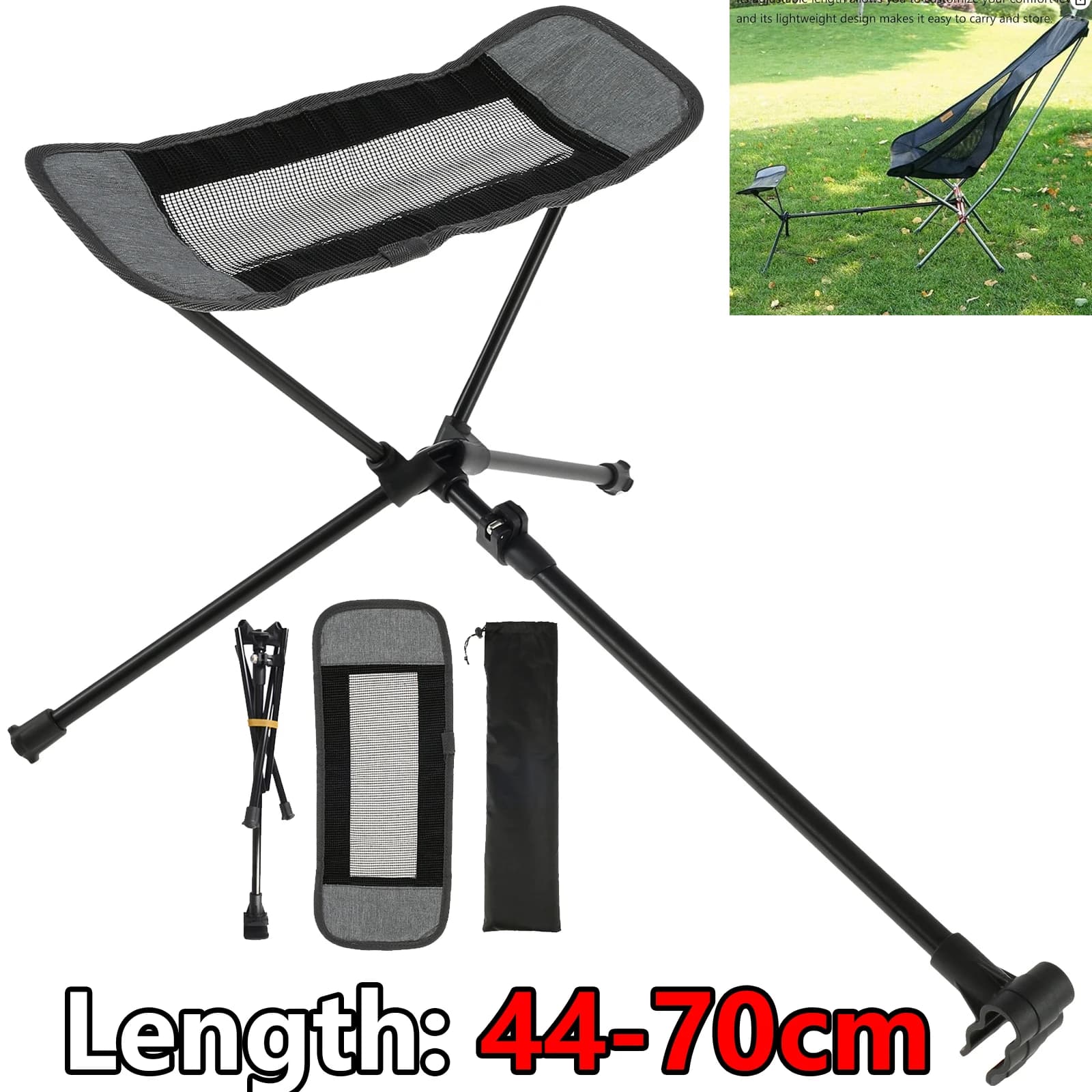 Sedia da campeggio poggiapiedi pouf pieghevole attaccabile poggiagambe reclinabile pigro retrattile per sgabello retrattile amaca sedia da spiaggia