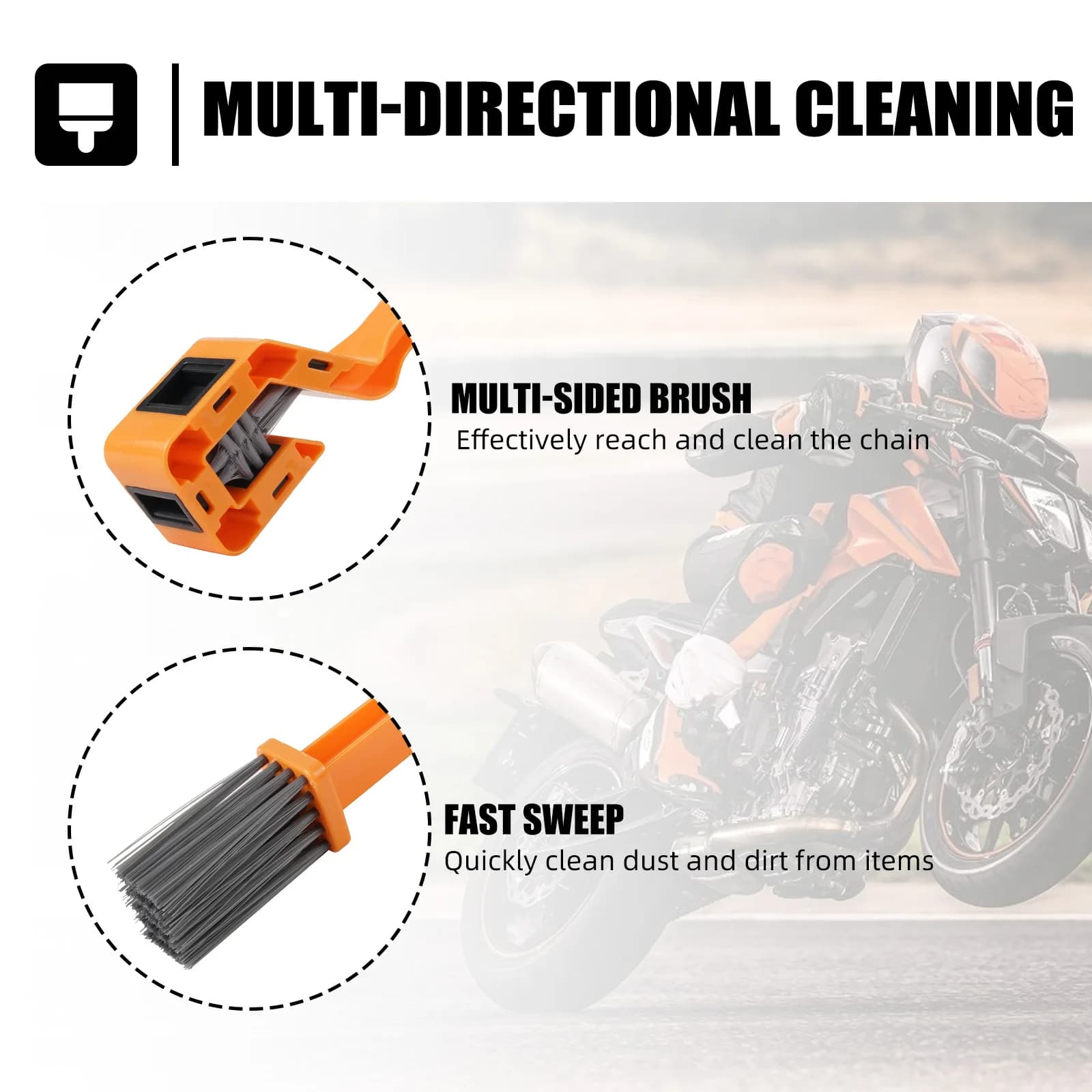 2025 2024 Per Beta RR 300 RR 250 RR 125 150 200 250 300 350 390 430 450 480 498 500 520 530 RR-S Spazzola per pulizia catena moto