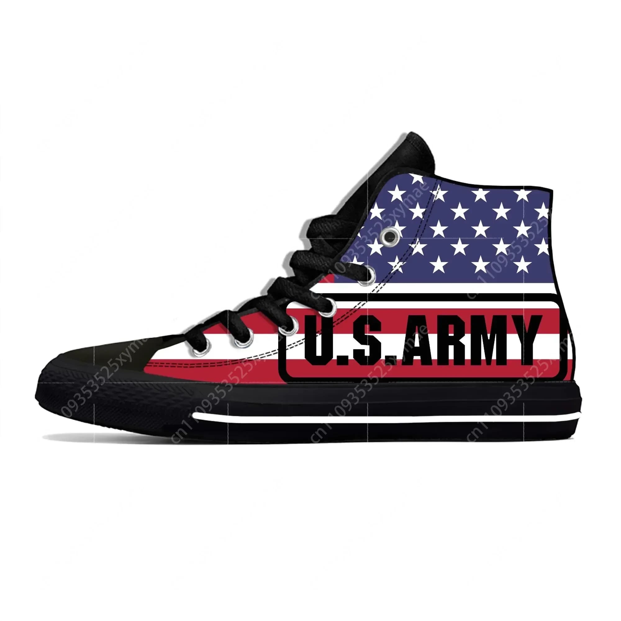 US Army High Top Sneakers Mens Womens Teenager Casual Shoes Canvas Running Shoes 3D Printed Breathable Lightweight shoe