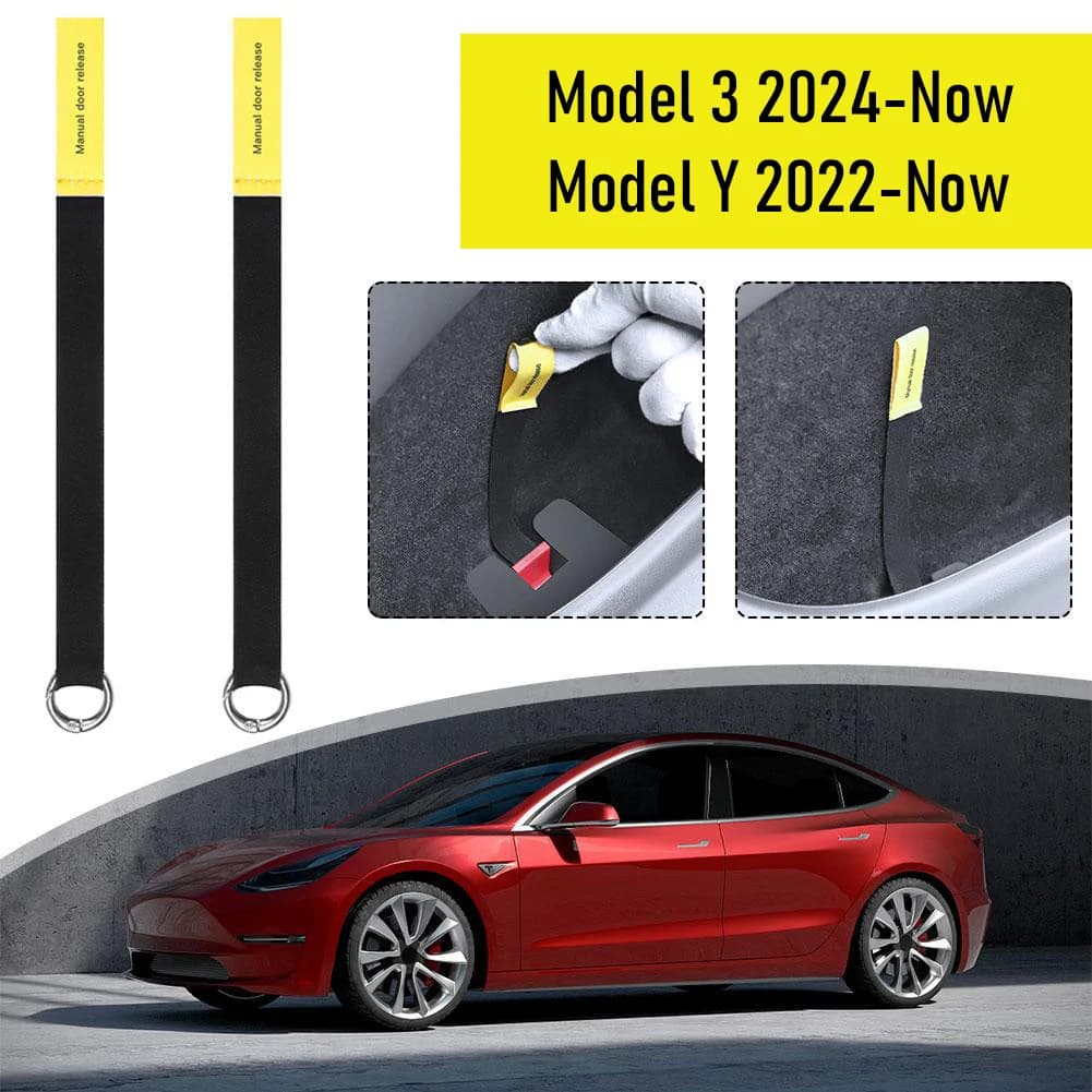Rear Door Emergencies Safety Pull Rope For Tesla Model 3 Highland 2025 2026 Model Y 2022-2026 Emergency Handle Strip Accessories