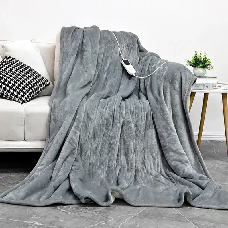 Throw Blanket Electric Soft Heated, Heating Blanket, 6 Heating Levels, Auto-Off,Over-Heat Protection, 110-240V