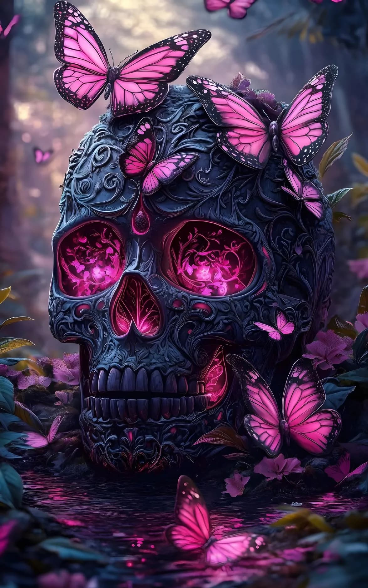 JMINE Div 5D butterfly skull Full Diamond Painting cross stitch kits art floral 3D paint by diamonds