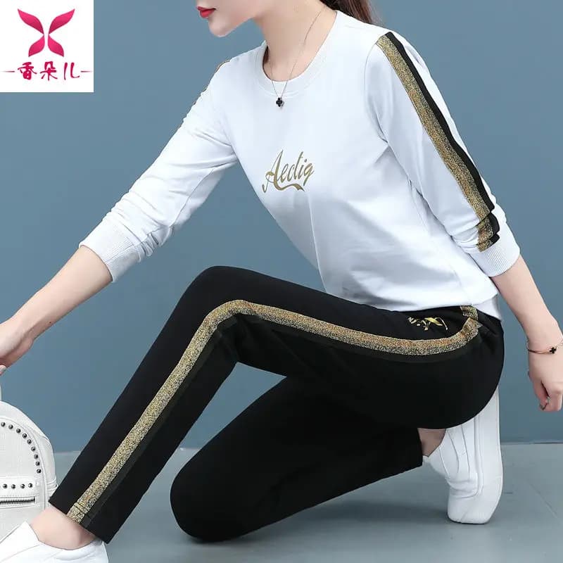 Fashionable Sportswear Set Women's Long Sleeve Casual Stylish Two-Piece Suit Spring Autumn New Arrival Elegant Outfit