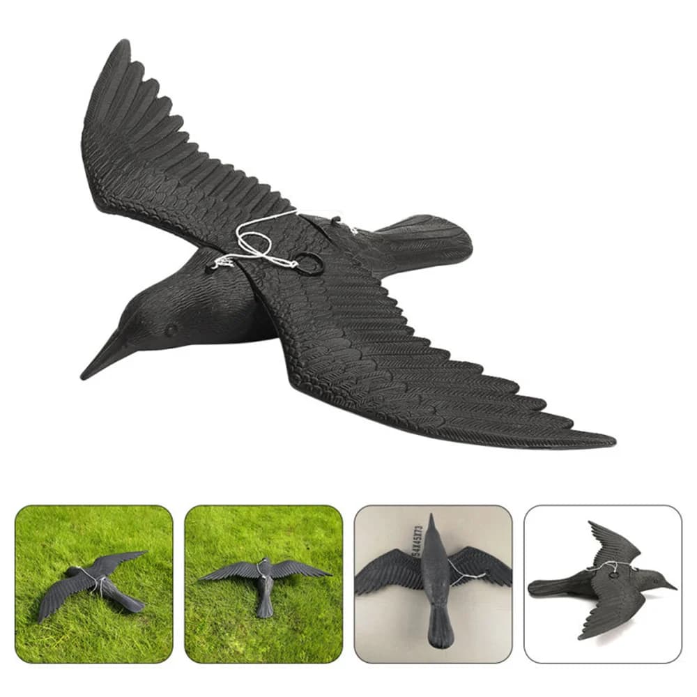 Reallike 3D Animali di Plastica Figure Realistiche Corvo di Plastica Corve Giardino Bandiera Casa Uccello Figurine Corvo Esche Attirare Corpi
