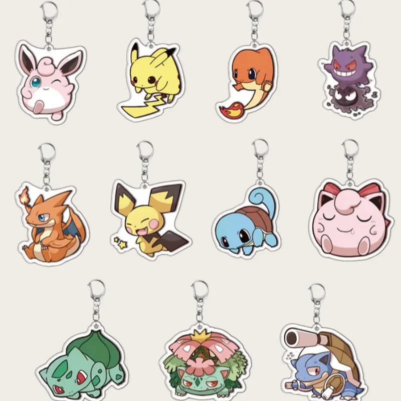Portachiavi in Acrilico con Personaggi Anime, Versione Jigglypuff e Charmander, Ciondolo per Zaino, Accessori da Collezione, Giocattoli e Regali