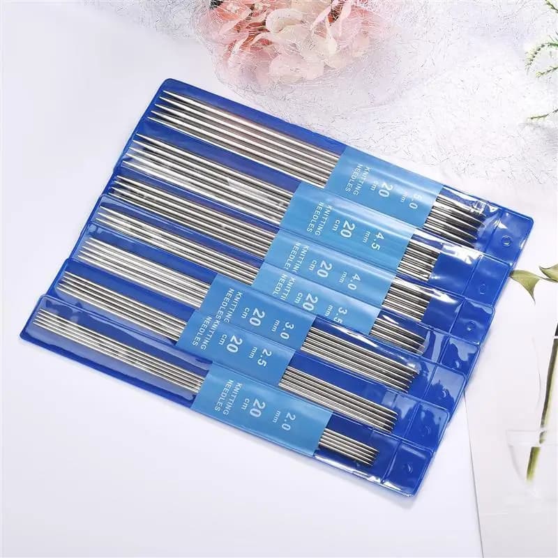 5 pz/set in acciaio inox ferri da maglia 2mm-8mm dritto singolo appuntito uncinetto imposta 25 cm maglione aghi per maglieria