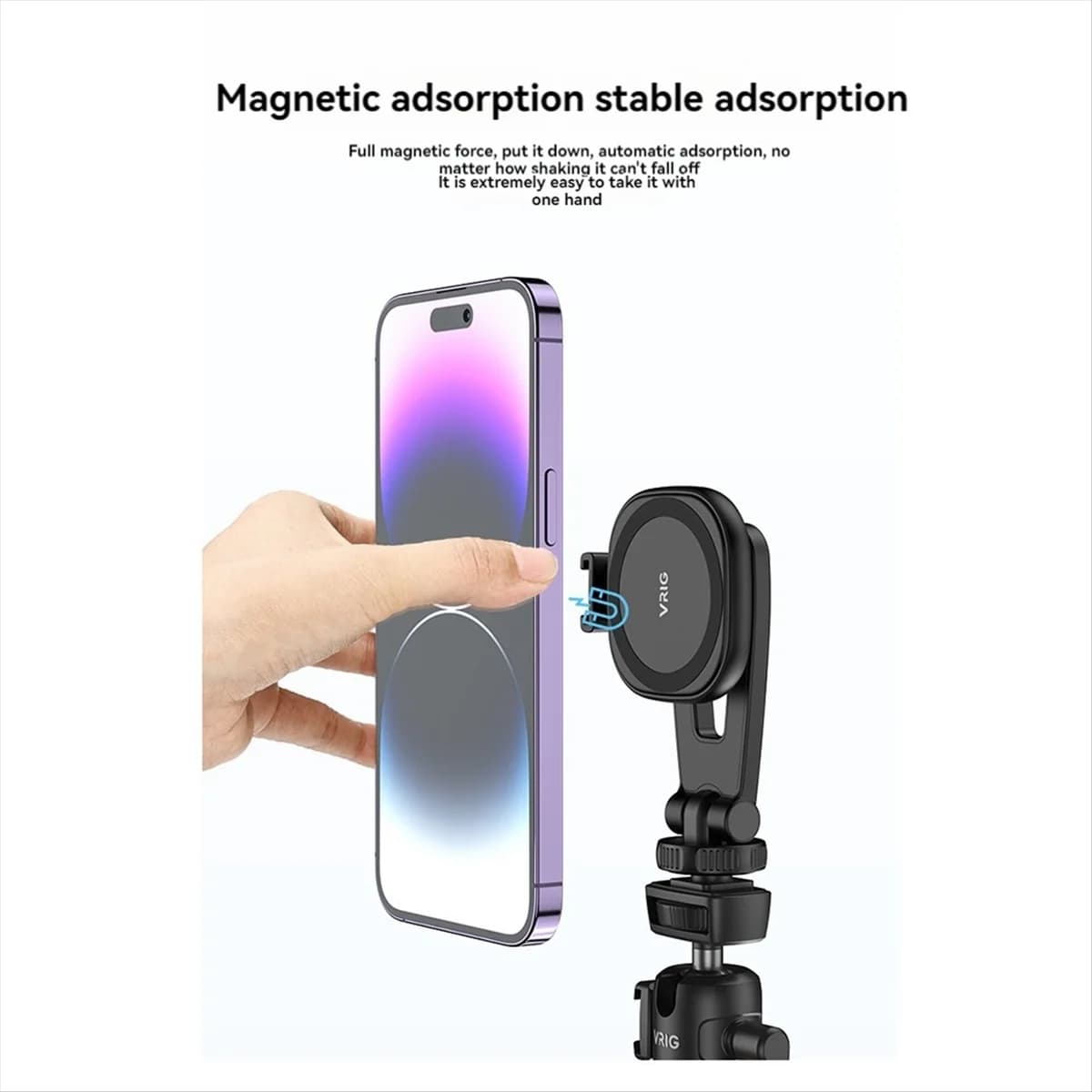 ABAN Vrig MG-03 MG03 Adattatore per supporto magnetico per telefono Treppiede Supporto per telefono magnetico per fotocamera Supporto per treppiede per