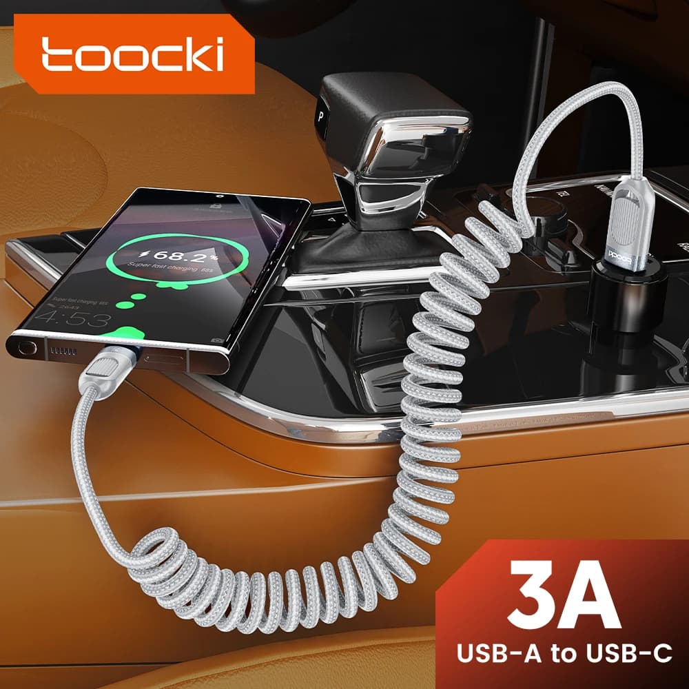Toocki USB cable Type C 3A USB cable quick charging 1.5 M 1/2 pcs for iPhone 16 Data cable for Xiaomi phone charger