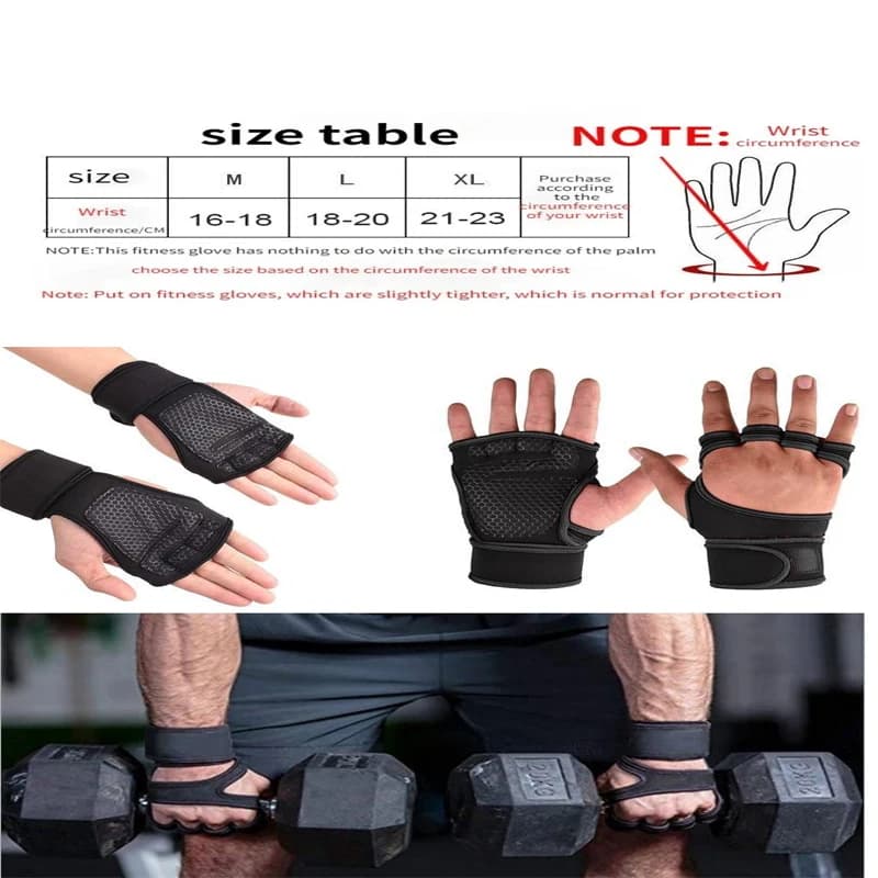 1 paio di guanti da allenamento per sollevamento pesi per uomo e donna, fitness, sport, bodybuilding, ginnastica, palestra, protezione per mani, polsi e palmo