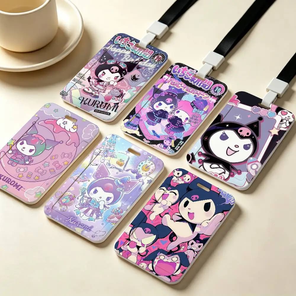 K-Kuromi Cute Classic NFC Contactless Sliding Card Sleeve For Student Cards, Bus Cards, ID Cards, And Work Permits