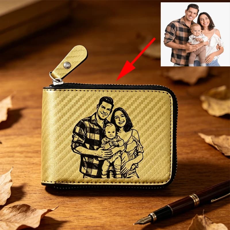 Custom Laser Engraving PU Leather Zipper Wallet Blanks for Laser Engrave Wallets