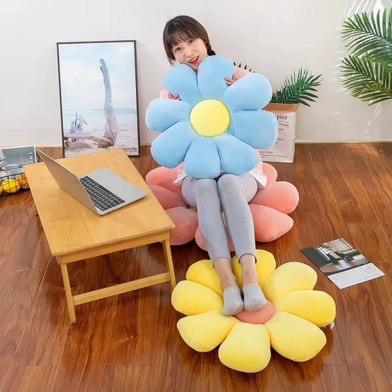 Sunflower Petal Flower Seat Cushion Tatami Mat Office Chair Computer Floor Sitting Pad Comfortable Cozy Essential Home Accessory