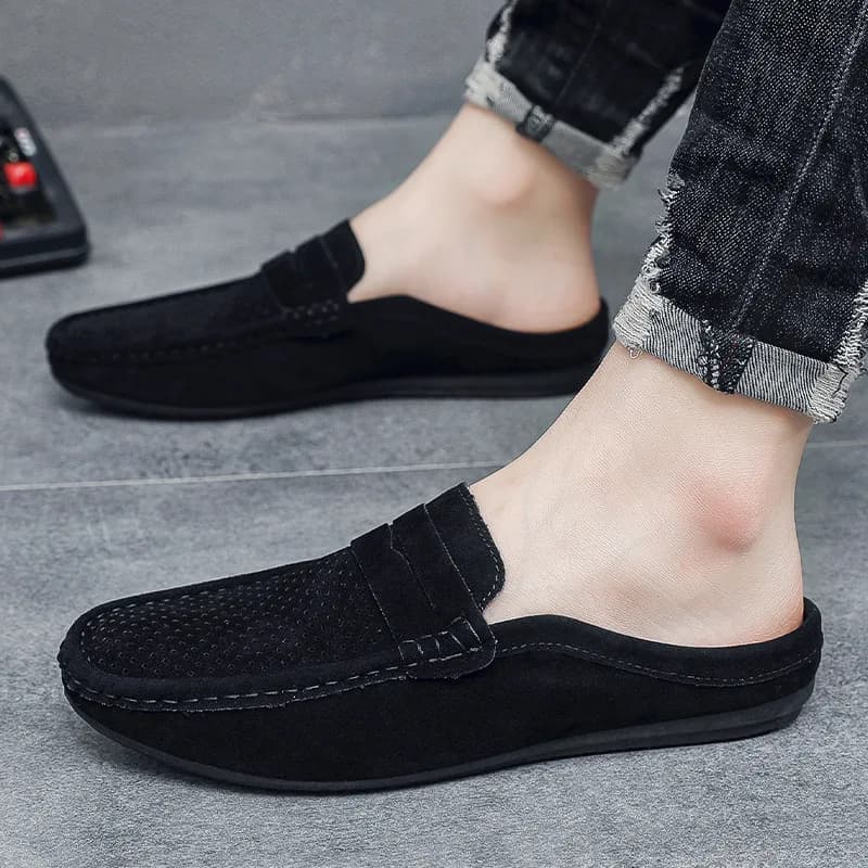 Scarpe da ginnastica mezze pantofole da uomo Baotou traspiranti alla moda per scarpe da uomo pigre senza tacco