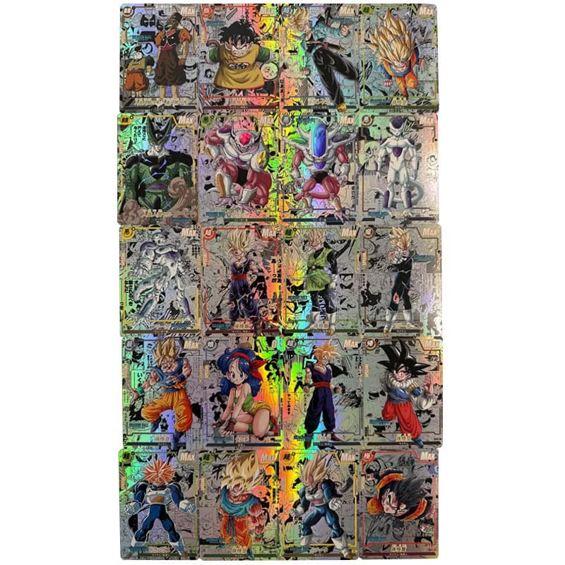 Set da 20 Pezzi Dragon Ball Comic Series 01 TCG Son Goku Son Gohan Carte Flash Colorate Fai-da-Te Collezione di Carte da Gioco Anime Regalo Giocattolo