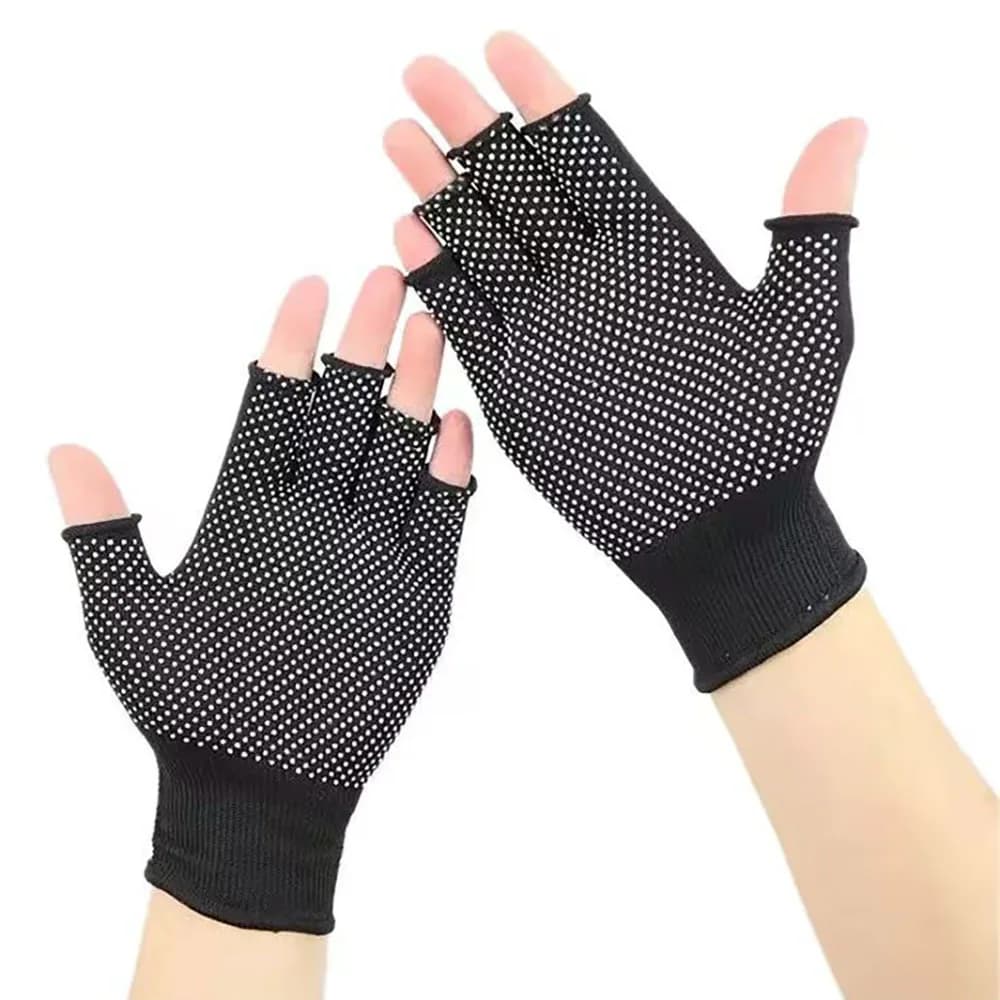 Guanti in maglia mezze dita Protezione solare traspirante Guanti da pesca da ciclismo antiscivolo Uomo Donna Guanti sportivi da esterno touchscreen