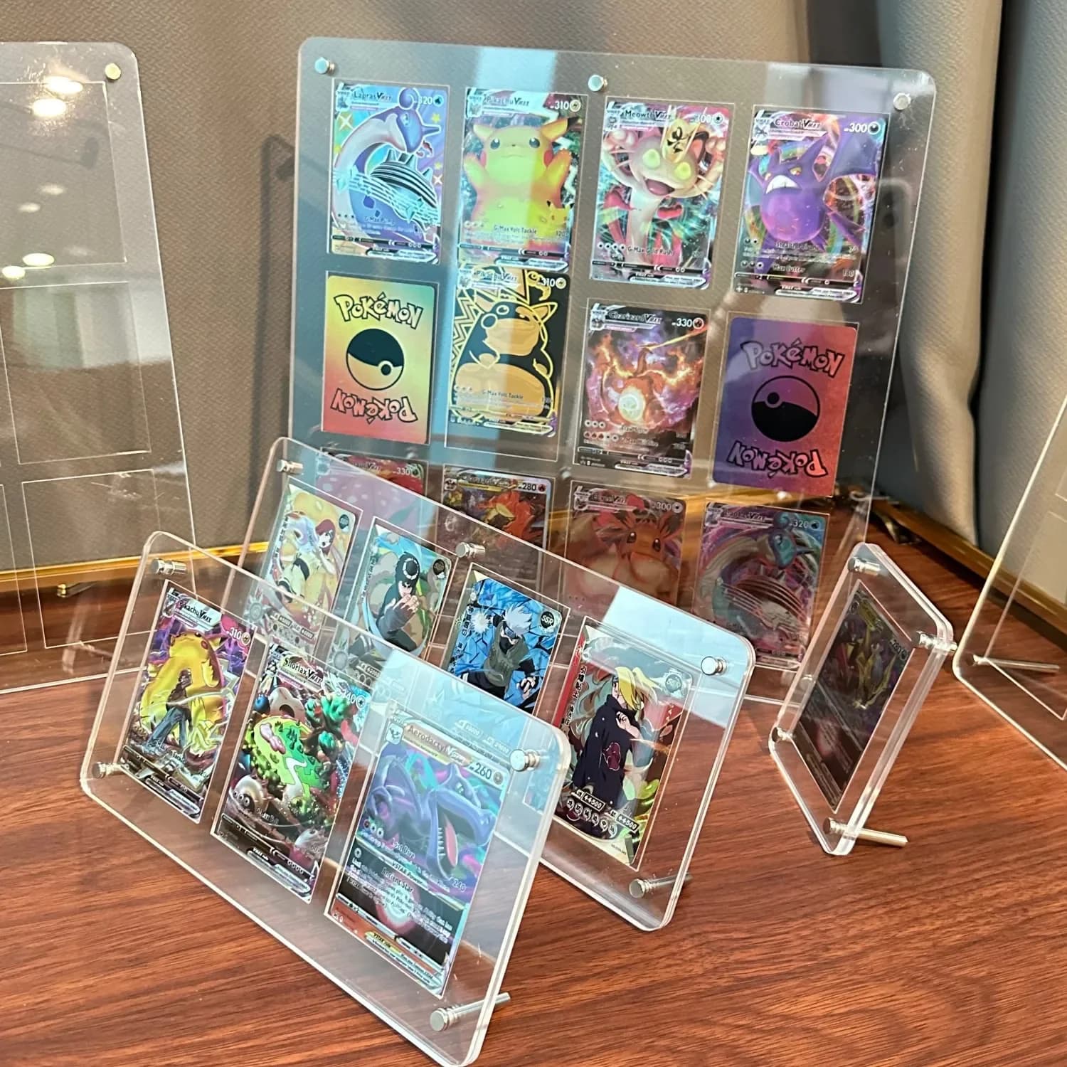 1-12 Slot Transparent Acrylic Display Stand Card suitable Dustproof Protector Photo Frame for Pokemon NARUTO One Piece TCG card