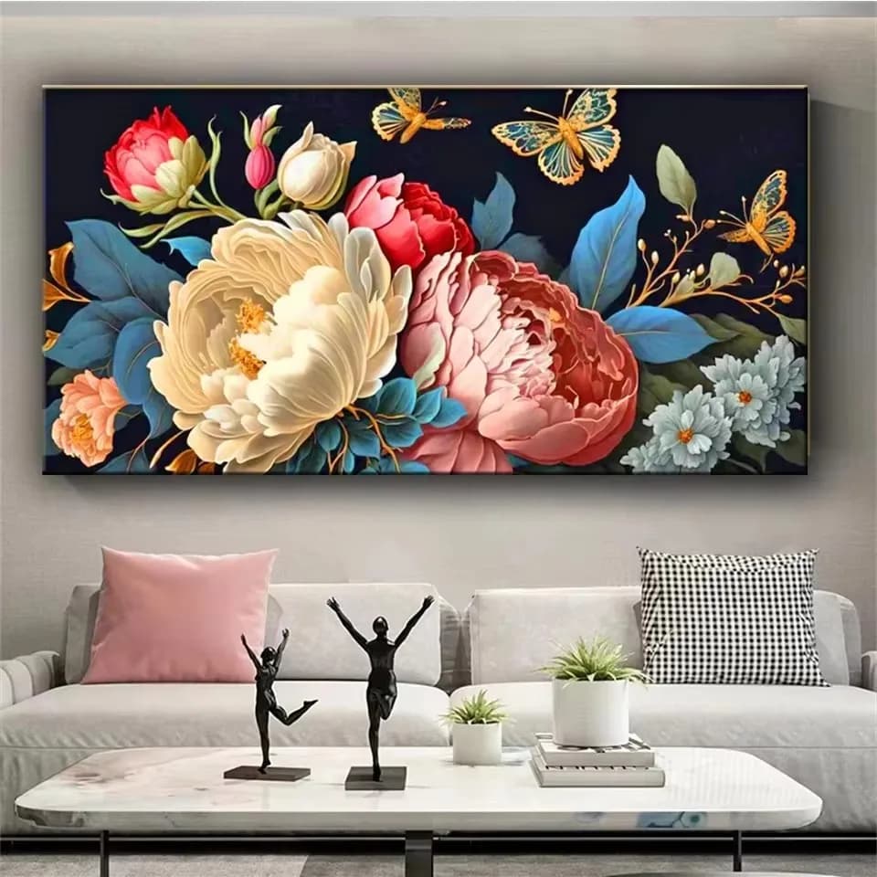 Large Beautiful peonies Diamond Painting New 2025 fresh flower Cross Stitch Kits Full Mosaic Diamond Embroidery For Home Decor
