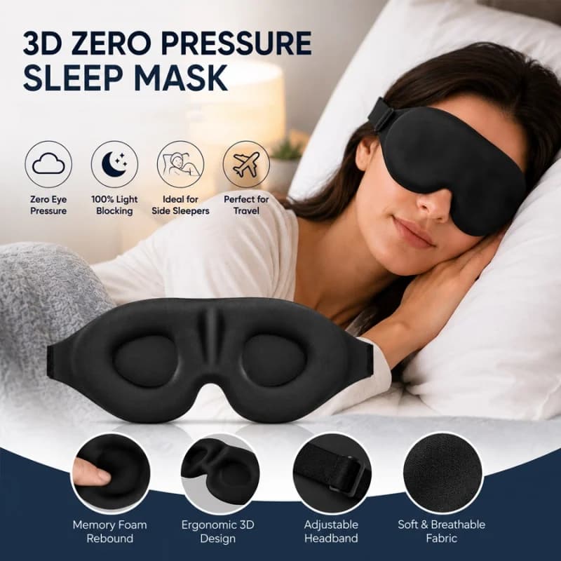 3d Sleep Eye Mask Comfort Light Blocking Eyeshade Memory Foam No Pressure On Eyes Soft Breathable Blindfold For Travel Nap