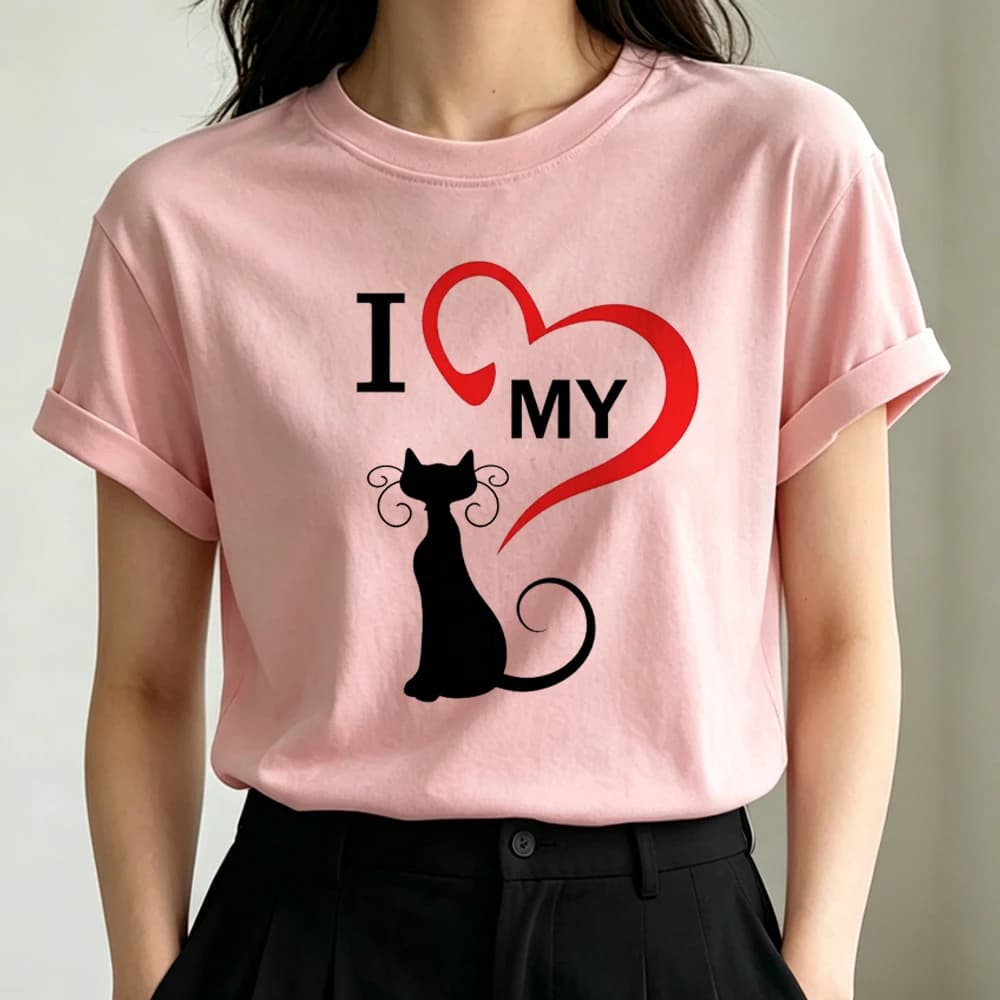 Fun Cat t-shirt shoujo 80s y2k summer baddie japan tshirt party vintage alternative manga