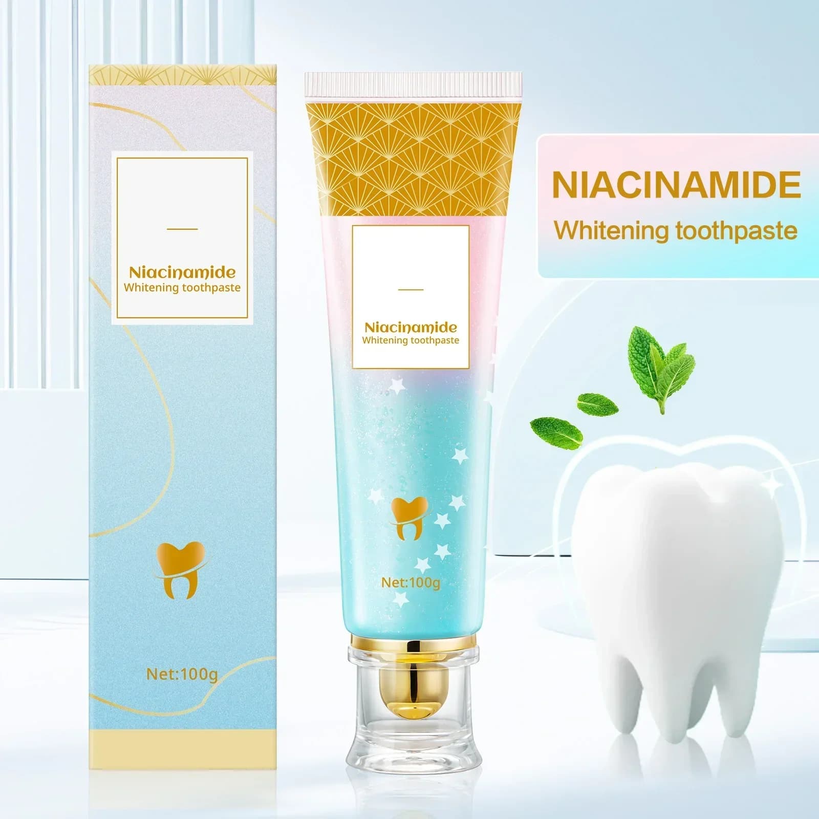 Dentifricio sbiancante da 100 g, dentifricio rinfrescante per denti puliti, alito fresco, rimuove le macchie sui denti, cura delle gengive, allevia la sensibilità dei denti