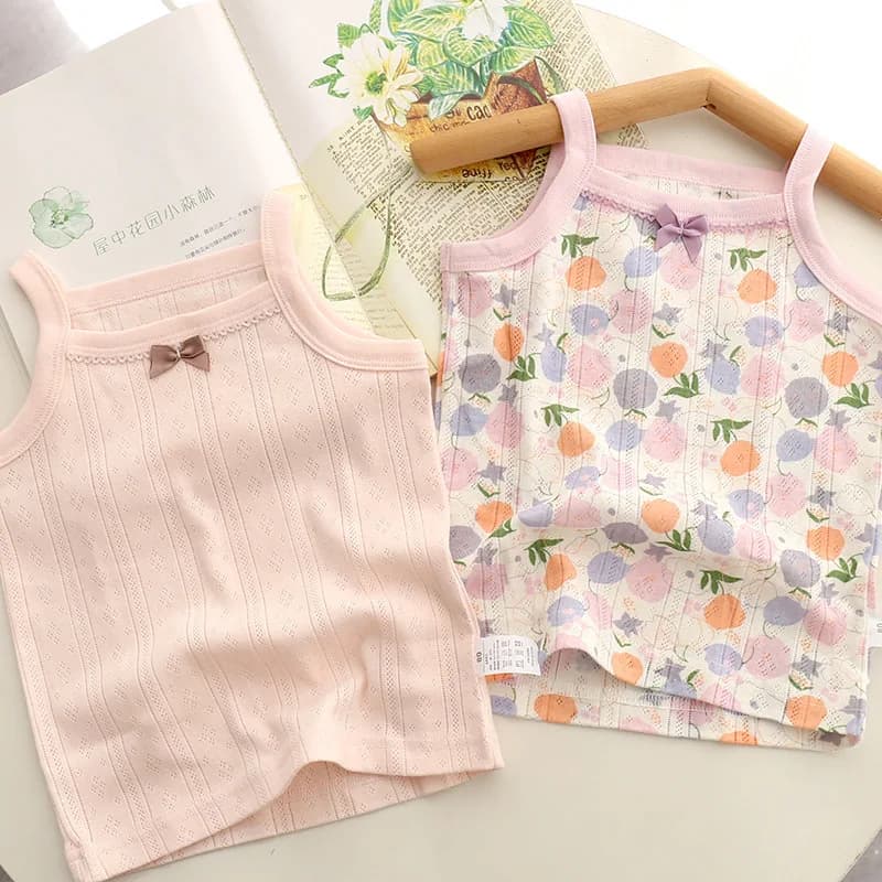 2 pz/lotto Estate Ragazze Sling Vest Canotta di Cotone per I Bambini Bambini Senza Maniche Fondo Del Bambino Canotte Biancheria Intima Del Bambino Vestiti
