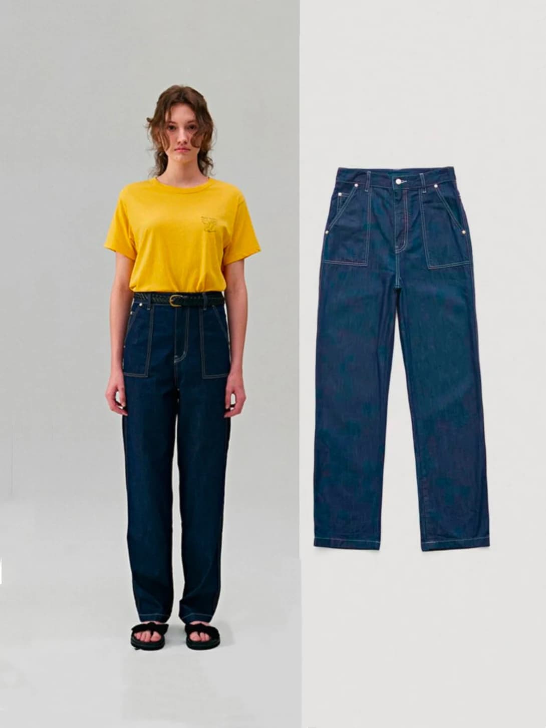 High Waist Straight Leg Loose Fit Thin Denim Jeans for Women Summer Season Long Pants Natural Waist Zipper Closure Deep Color