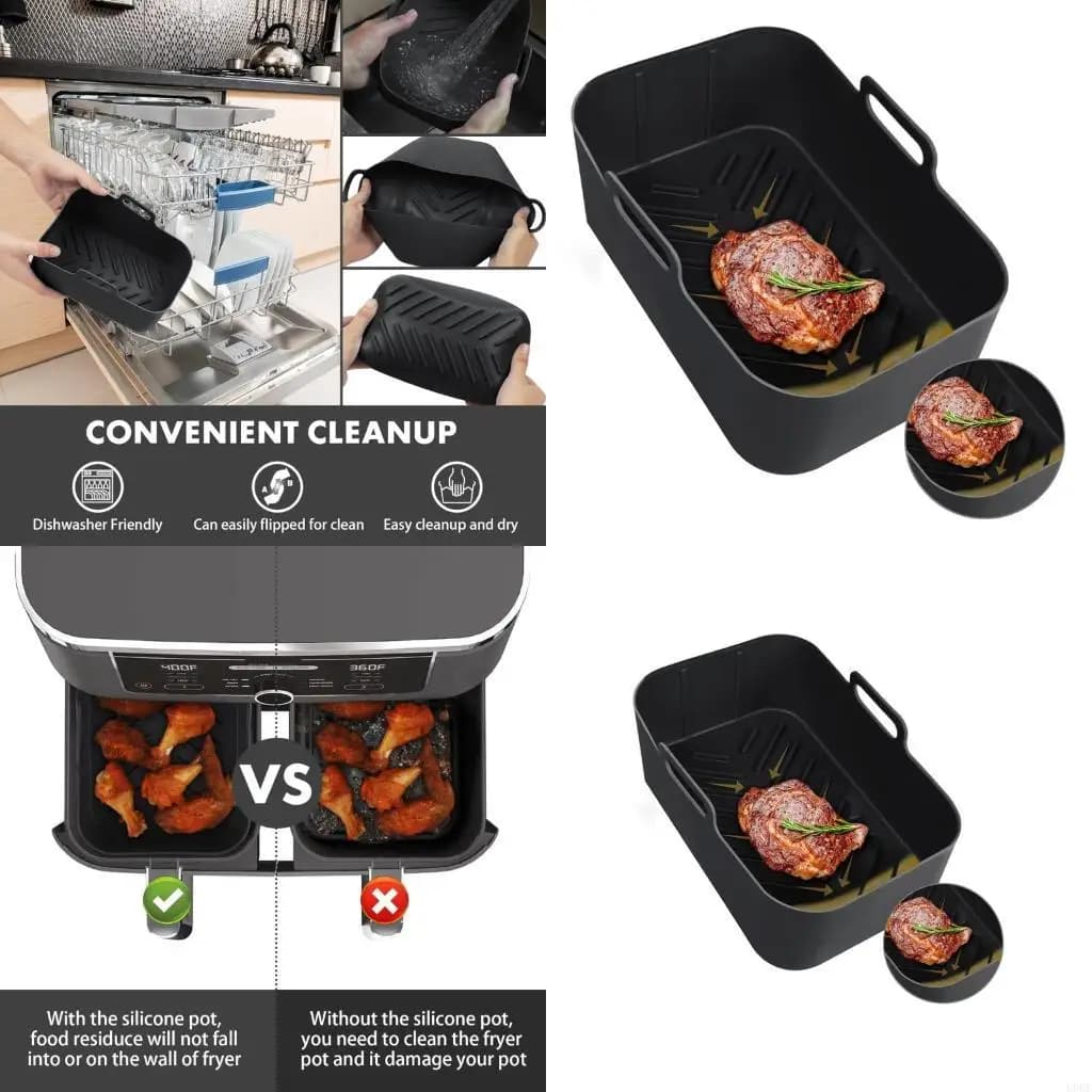 Vassoio per friggitrici Teglia da forno in silicone Fodere interne per cottura Strumenti cottura per DZ401