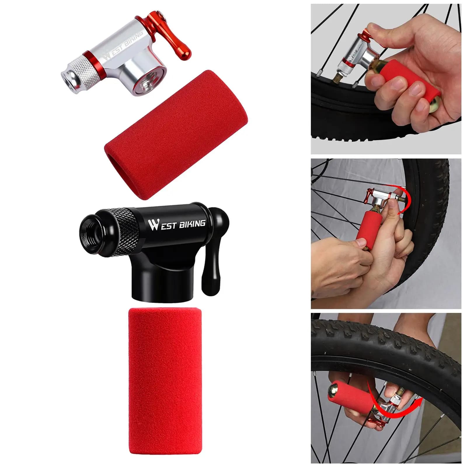 Manicotto isolato per pompa per pneumatici da ciclismo per bicicletta da montagna compatto portatile CO2 per Presta Schrader