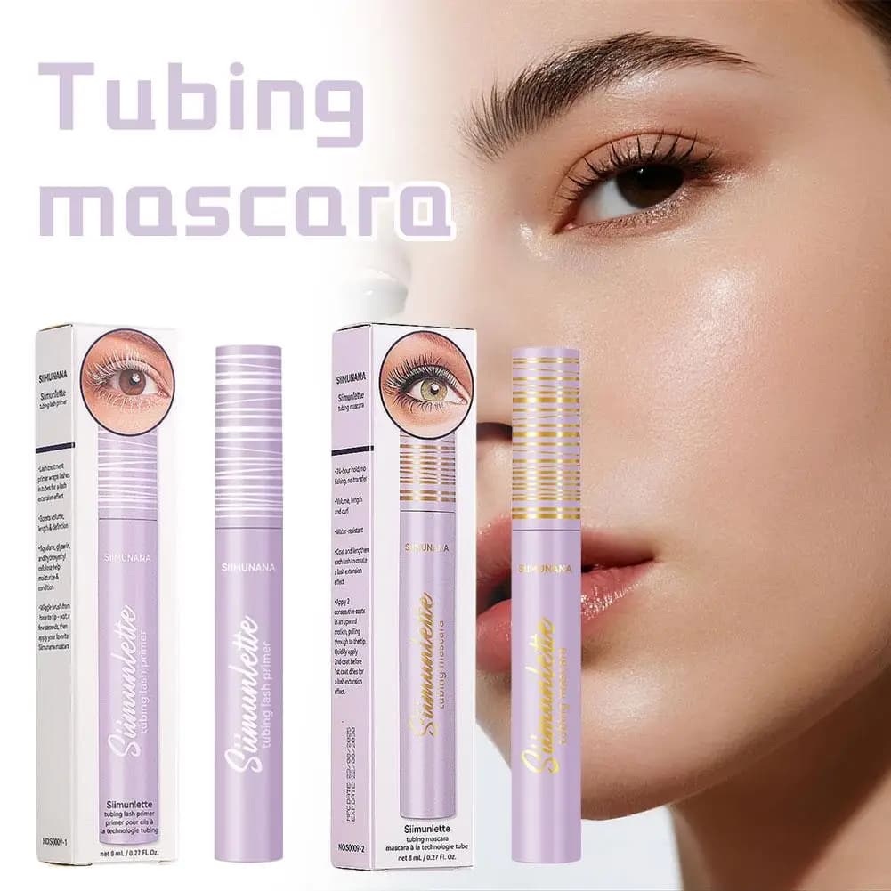 Siimunana Siimunlette Set Mascara e Primer Ciglia Colorato 8ml – Impermeabile, Resistente al Sudore, Volumizzante, Lunga Durata