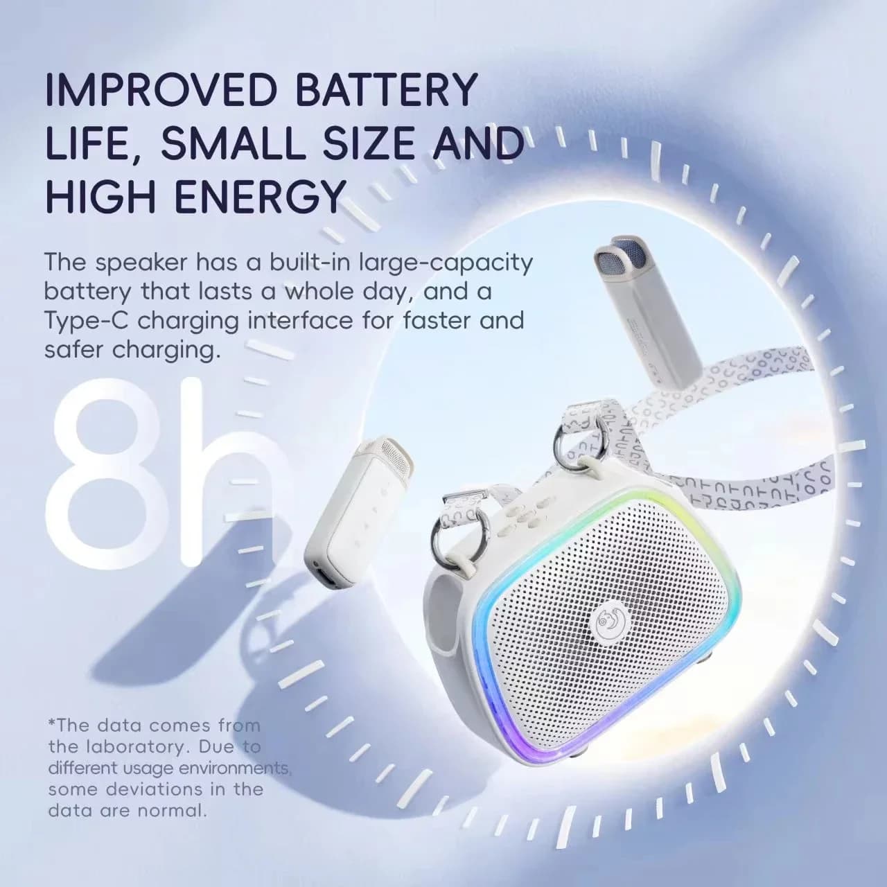 Macchina per Karaoke Professionale con Eliminazione Vocale a un Tasto, 2 Microfoni, Luce RGB, Altoparlanti Bluetooth, Batteria da 1200mAh per Adulti e Bambini