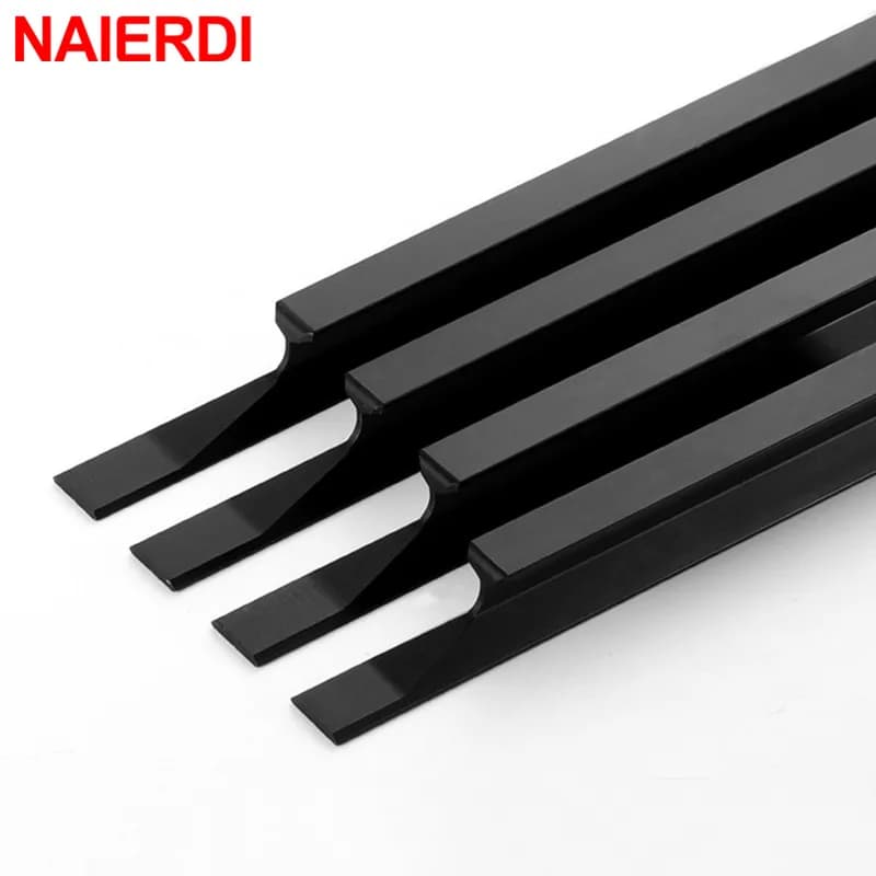 NAIERDI Maniglia per mobili in oro Lega di alluminio Maniglie per armadi da cucina nere Maniglie per porte dell'armadio Manopole per cassetti Maniglia per porta del fienile