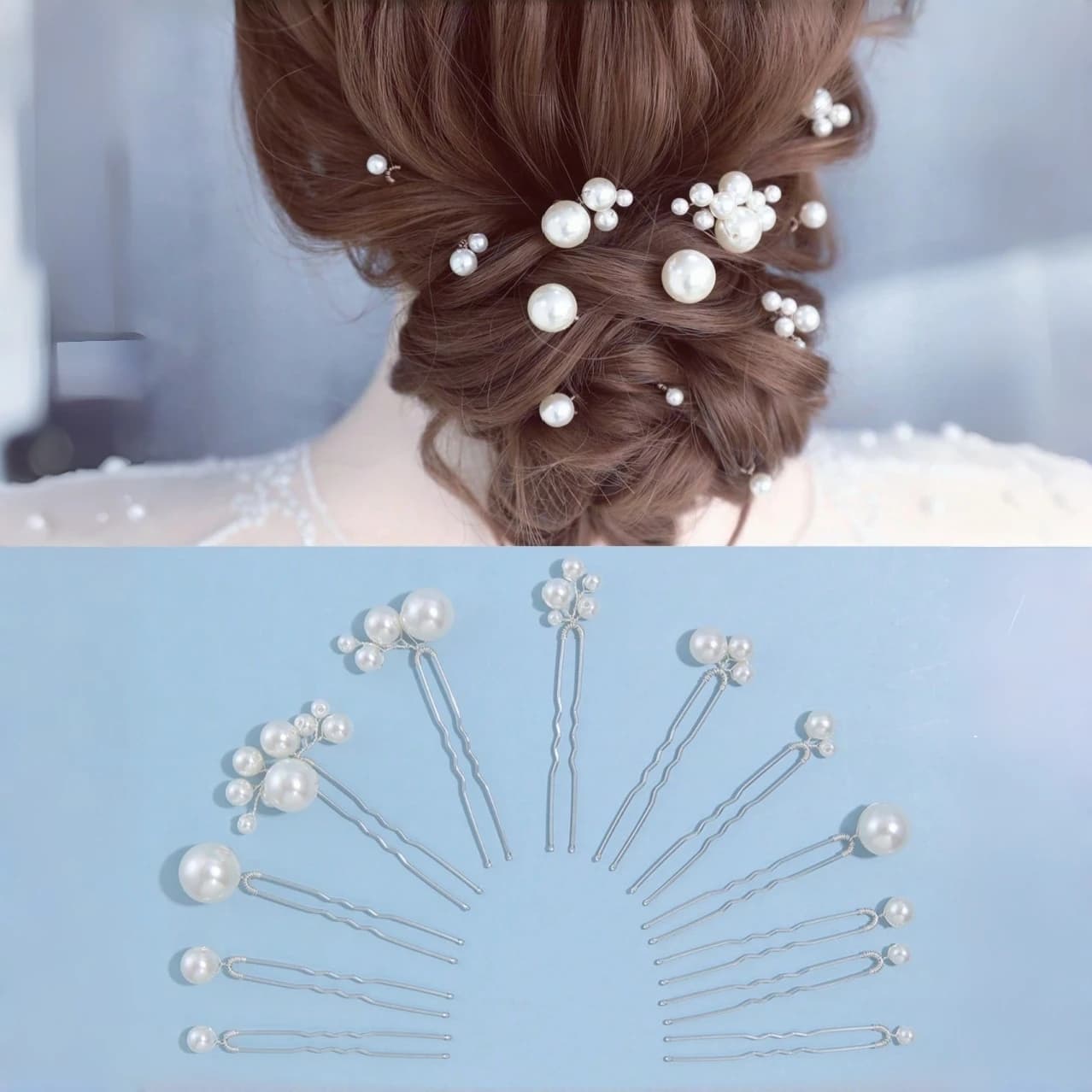 Fermaglio per capelli artigianale con perle e fiori, forcina a foglia, accessorio per capelli da sposa, gioiello per capelli