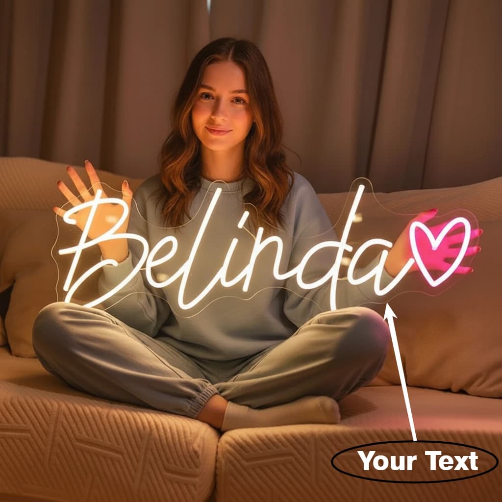 Luce notturna a LED con insegna al neon con nome personalizzato - Decorazione personalizzata dimmerabile per matrimonio di compleanno, perfetta per l'illuminazione domestica della parete della camera da letto
