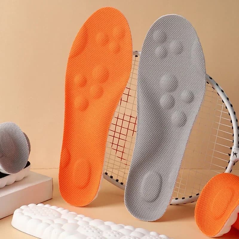 4D Sports Insoles Ultra-soft High-elasticity Pads Anti-pain Antibacterial Deodorant Pad Casual Cushion Arch Support Foot Insoles