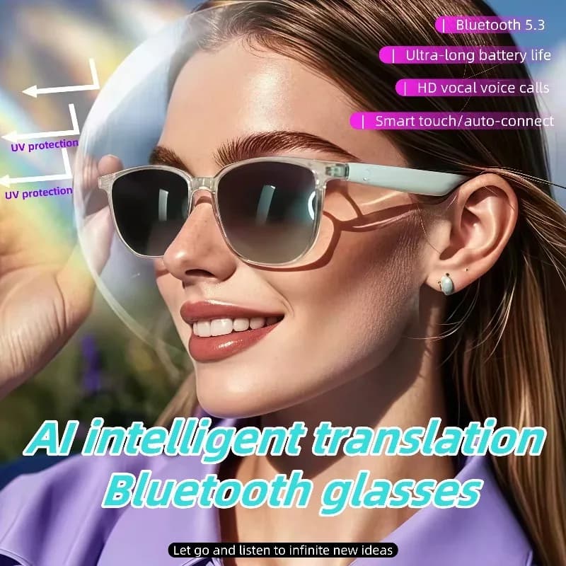 Occhiali intelligenti Registrazione video AI Bluetooth Chiamate Traduzione Occhiali assistente vocale