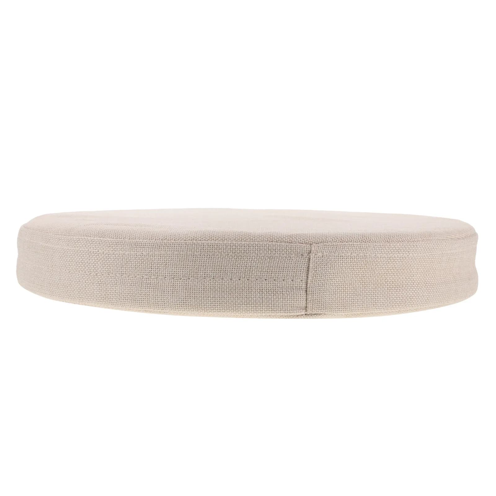 Round Linen Chair Cushion Light Beige Foam Seat Pad for Wicker Dining Chair Meditation Comfortable Round Ruffled Cushions