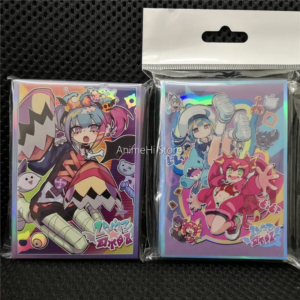 Gioco da 50 pezzi/borsa Yu-Gi-Oh! Custodia protettiva per carte Live Twin Kisikil Lilla Anime Yugioh Custodia protettiva per carte con manica olografica per regalo
