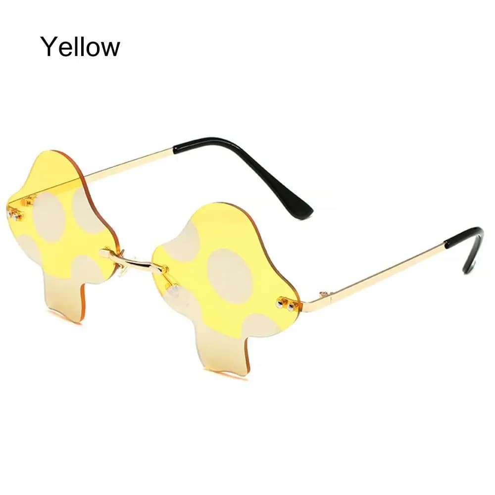 Divertenti occhiali da sole irregolari senza montatura alla moda per bomboniere da donna Occhiali da sole a forma di fungo