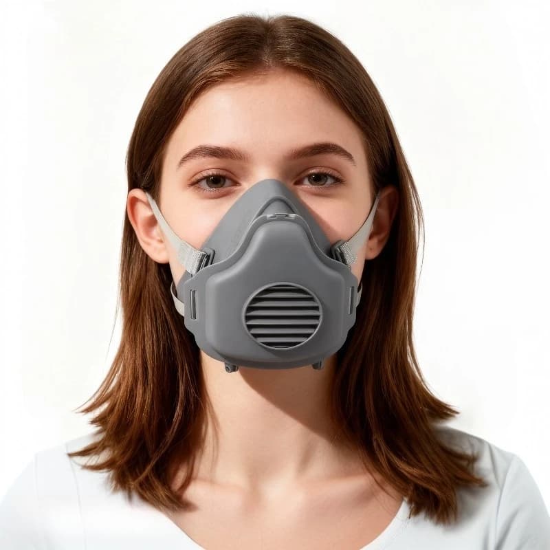 Dust Respirator Dust-Proof Work Safety Rubber Mask Half Face Dust Mask Cotton Filter for House Clean Carpenter Builder Polishing