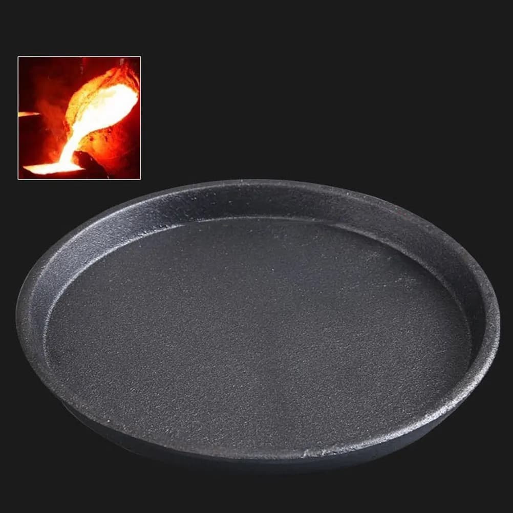 Set di 1 Piastra per Grigliare Bistecche in Ferro Spesso, Antiaderente, con Base in Legno, Vassoio da Cucina Essenziale per BBQ Domestico