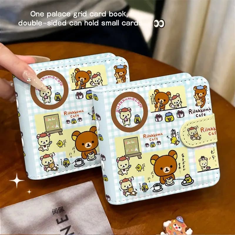 Rilakkumas Simpatico Portacarte da 3 Pollici con 1 Tasca, Portatile in PU, Mini Album per Fotocard, Regalo per Collezionisti