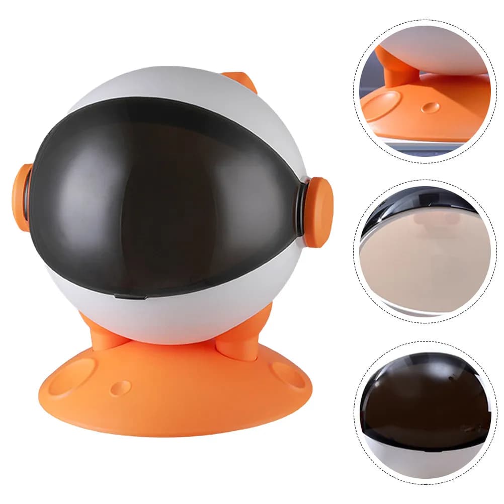 Mini cestino da scrivania con coperchio a tema astronauta, realizzato in materiale PP riutilizzabile, cestino compatto per tavolo, bancone, bagno