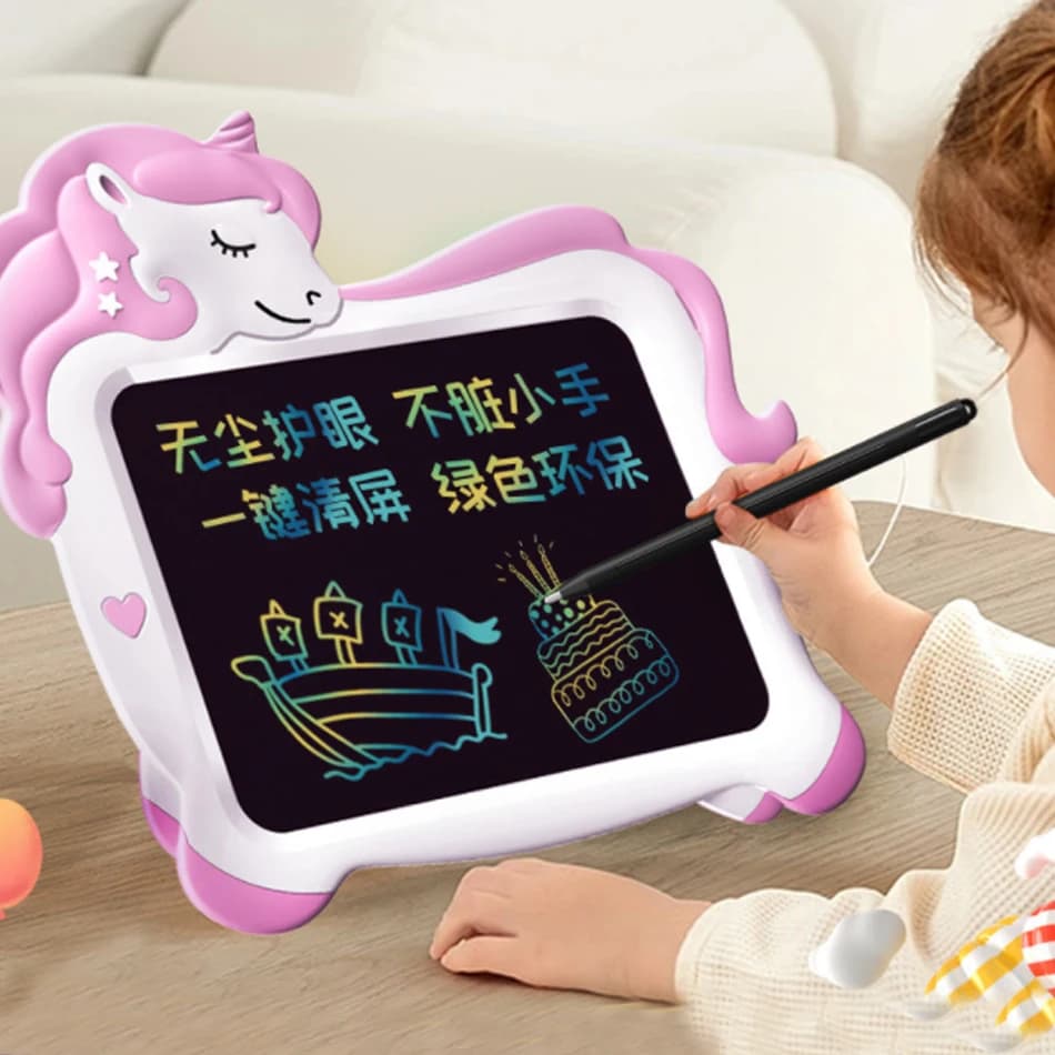 Tavoletta da disegno elettronica con unicorno da 10 pollici, schermo LCD, tavoletta grafica digitale, scrittura a mano, giocattoli per bambini L16