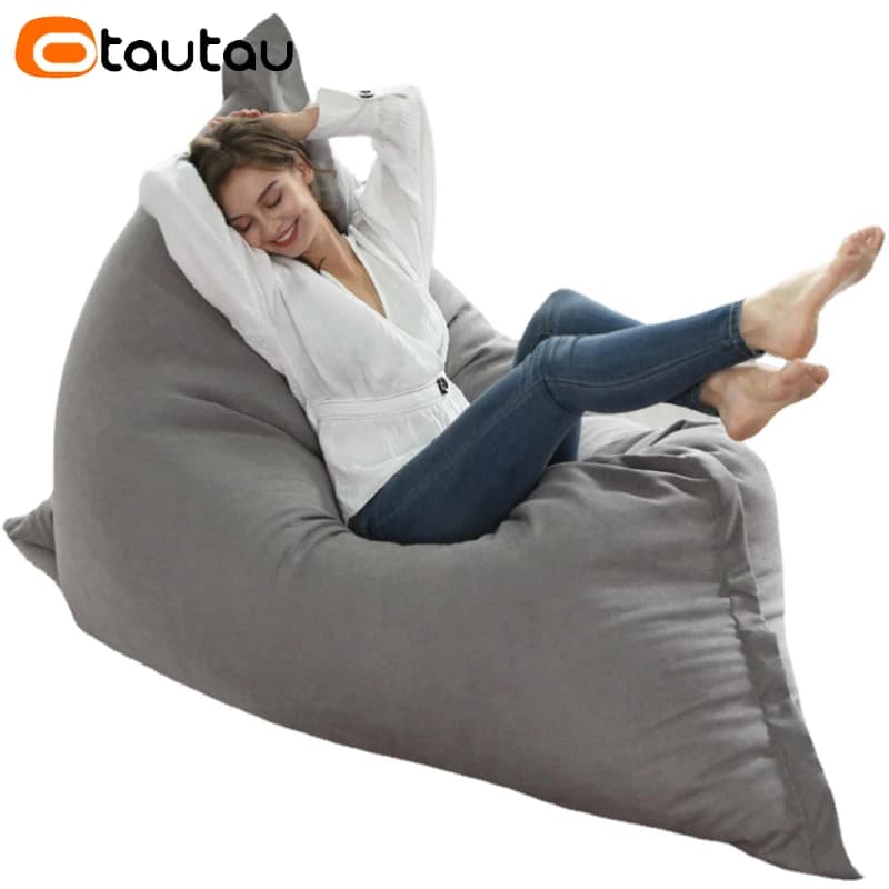 Otautautau 6ft Giant Rectangle Sofa Bed Cover Bean Bag Chair Pouf Pouf busta pavimento angolo sedile Beanbag reclinabile DD006