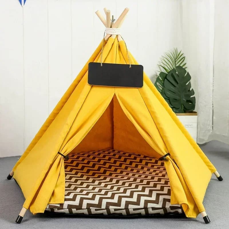 Tenda per lettino per cani e gatti per animali domestici con cuscino spesso Casette per cuccioli portatili per gatti Cani Conigli fino a 15 kg/33 libbre