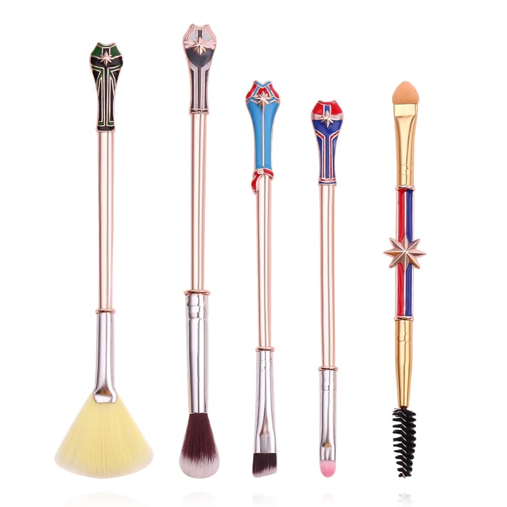 Set di 5 Pennelli per Trucco Avengers Captain, Pennello per Cipria, Pennelli per Ombretto, Kit di Strumenti di Bellezza, Regalo