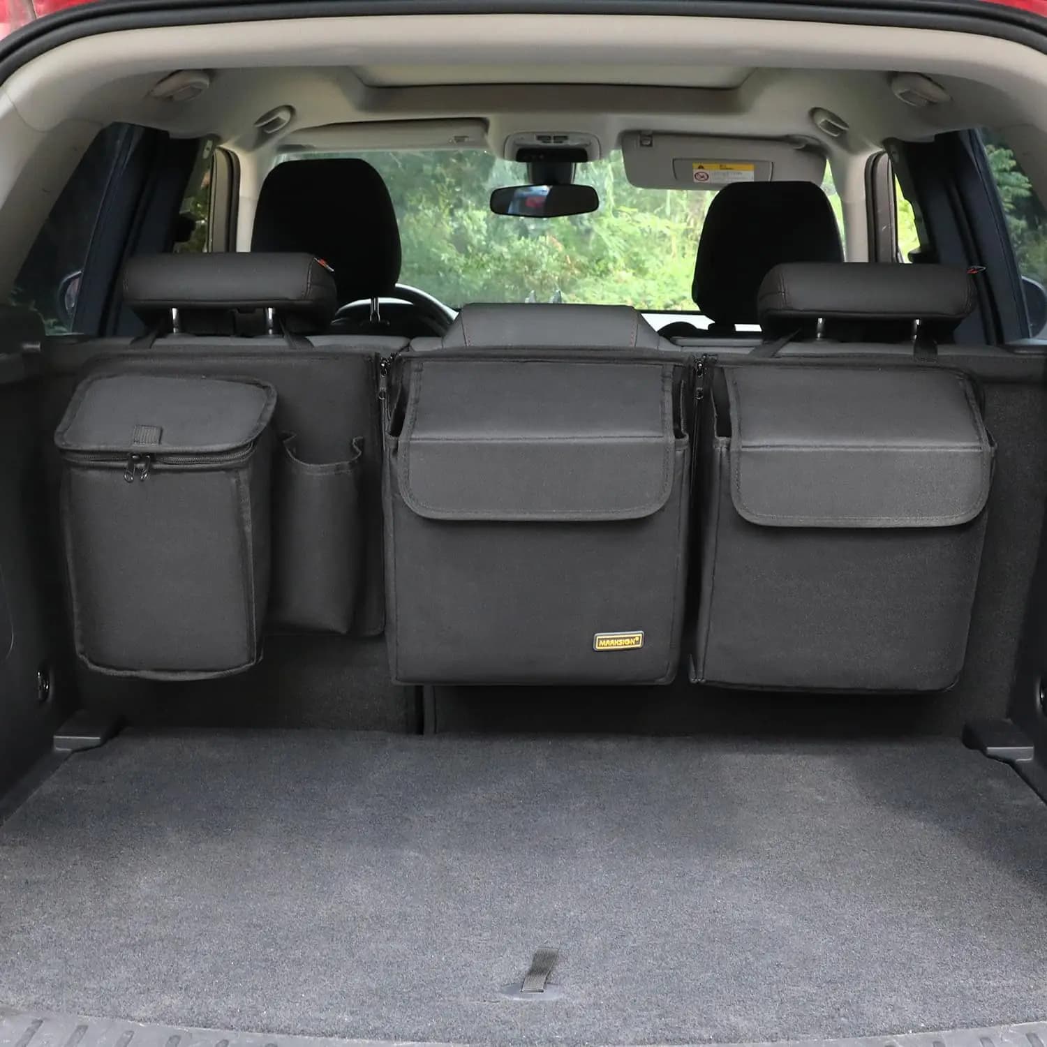Organizer Deluxe per Bagagliaio Auto con Gancio Staccabile per Sedile Posteriore e Vano Refrigerante Integrato per SUV