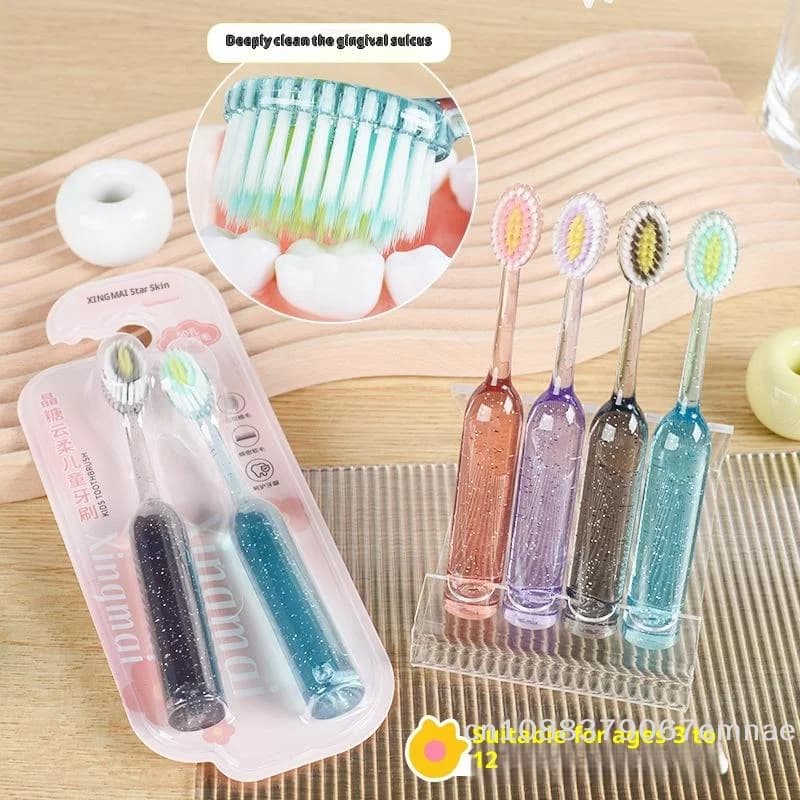 [ZYAS] 2 hand brushes for oral hygiene, children's brushes with soft bristles, whitening brushes for children 3-12 years old