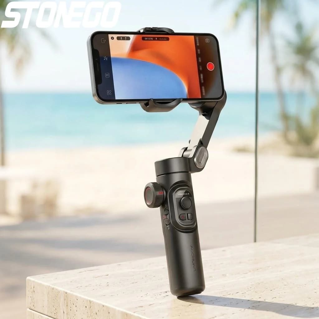Stabilizzatore Gimbal a 3 Assi per Cellulare, Asta Selfie Anti-Vibrazione con Tracciamento del Viso per Riprese Video Smartphone