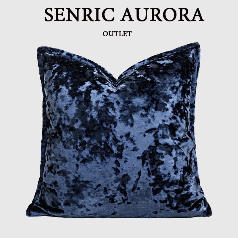 Light Luxury Cushion Cover Midnight Blue Ice Flower Velvet Waist Pillow Case 45x45 50x50cm For Hotel Home Sofa Room Bed
